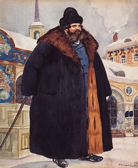 Купец в шубе (Б.М. Кустодиев, 1920 г.)