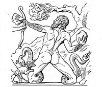 Гигант Гратион, сражающийся с Артемидой